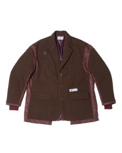 「予約商品」PASTED TWEED DOWN WIDE BLAZER / col: BURGUNDY