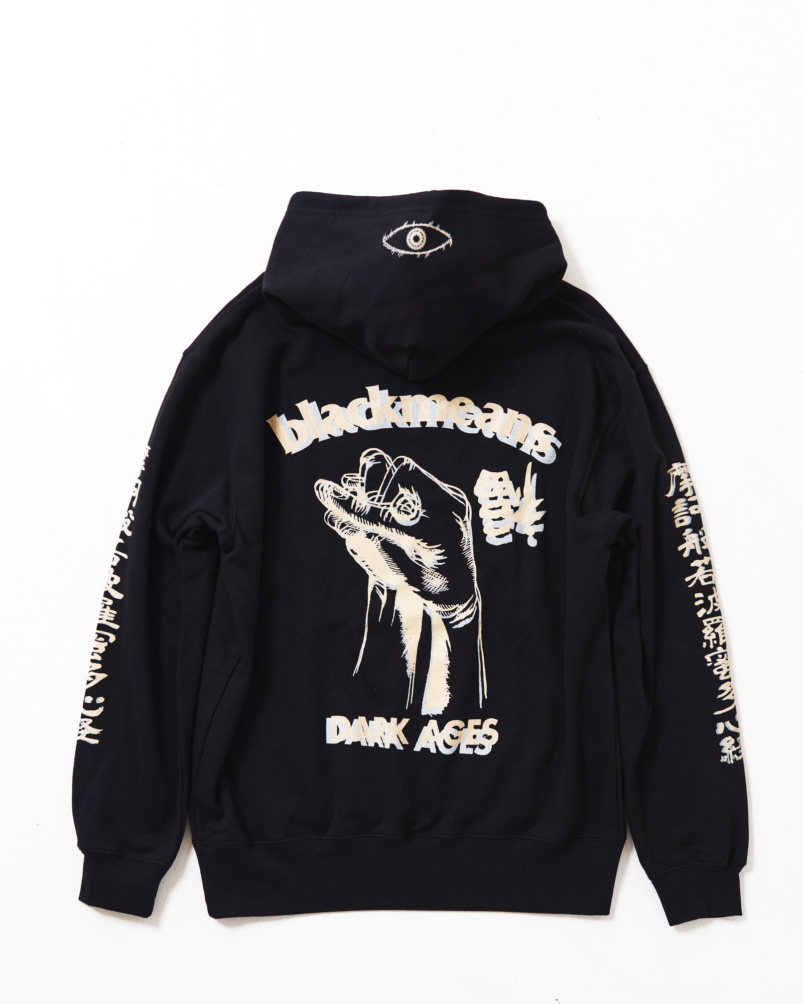 black means 般若心経　八咫烏パーカー blackmeans - スポットアイテム 般若心経カエルパーカー BLACK