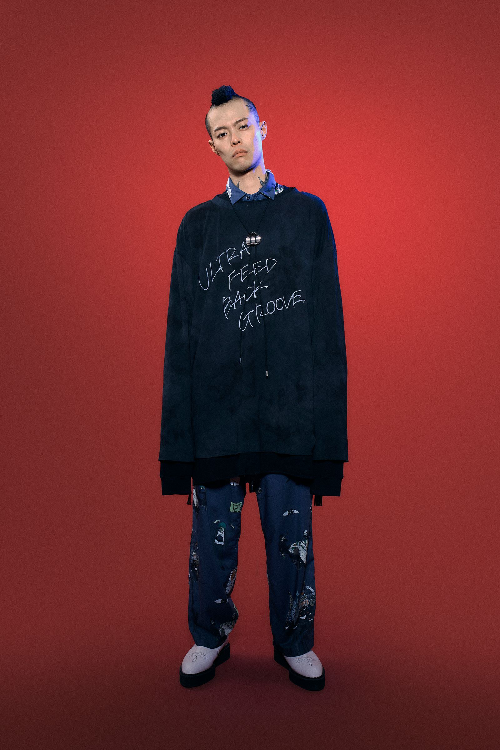 Azuma - × RYOJI YAMADA LYRIC BIG SHIRT / ビッグシャツ (BLACK