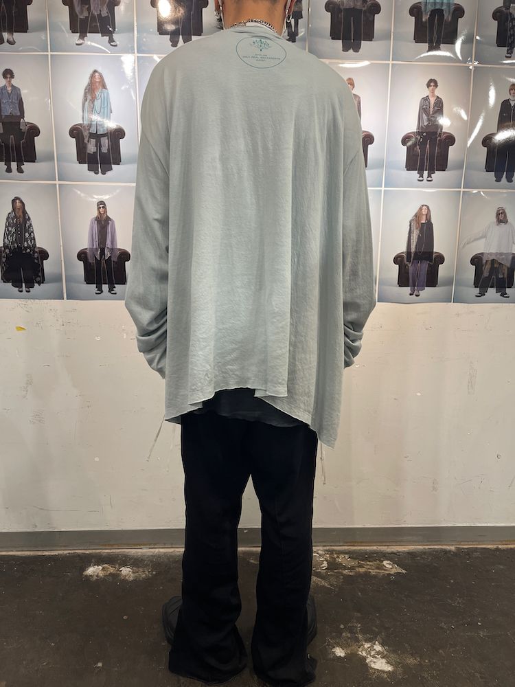 GHOST CLOTH L/S T-SHIRT / カットソー (Black, Charcoal, Light Blue, White)