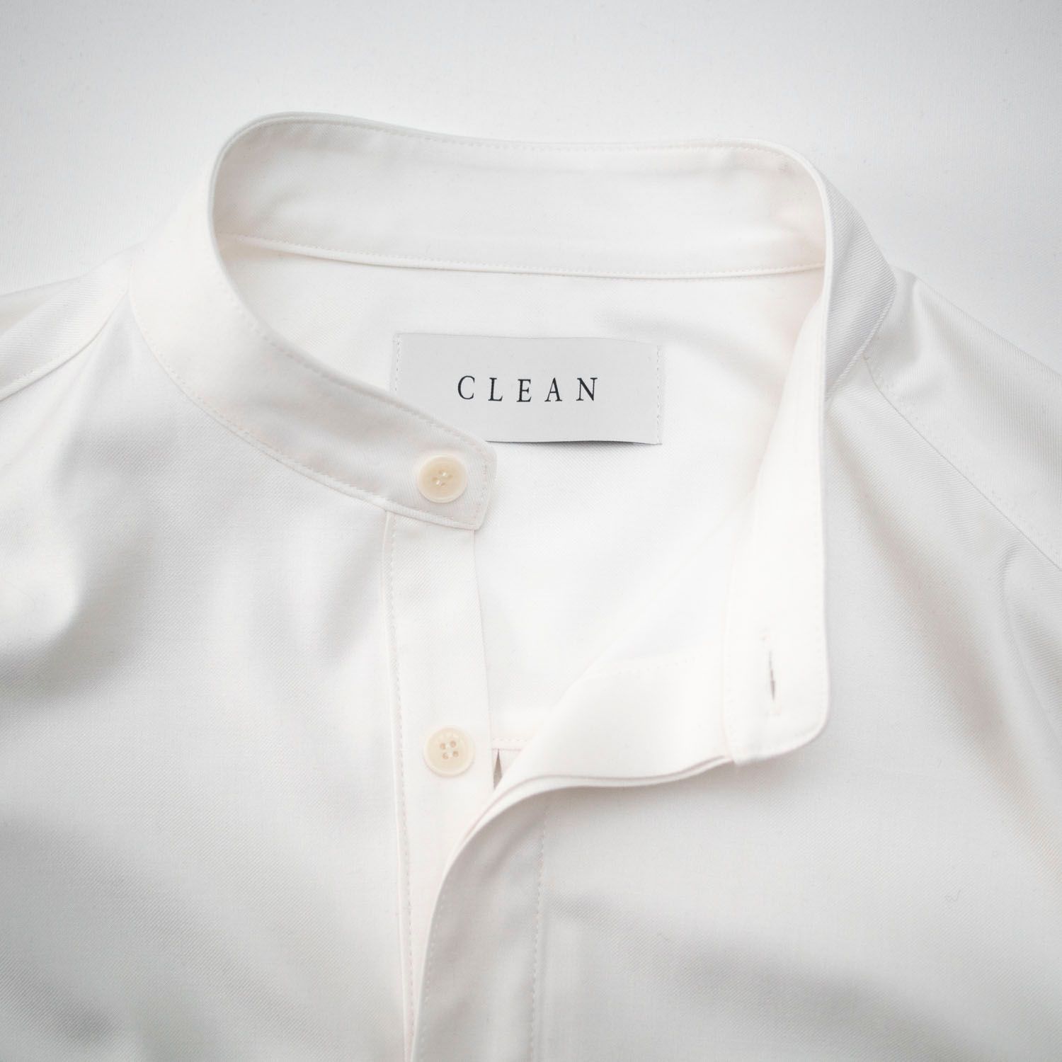 STAND COLLAR SHIRT (WHITE)