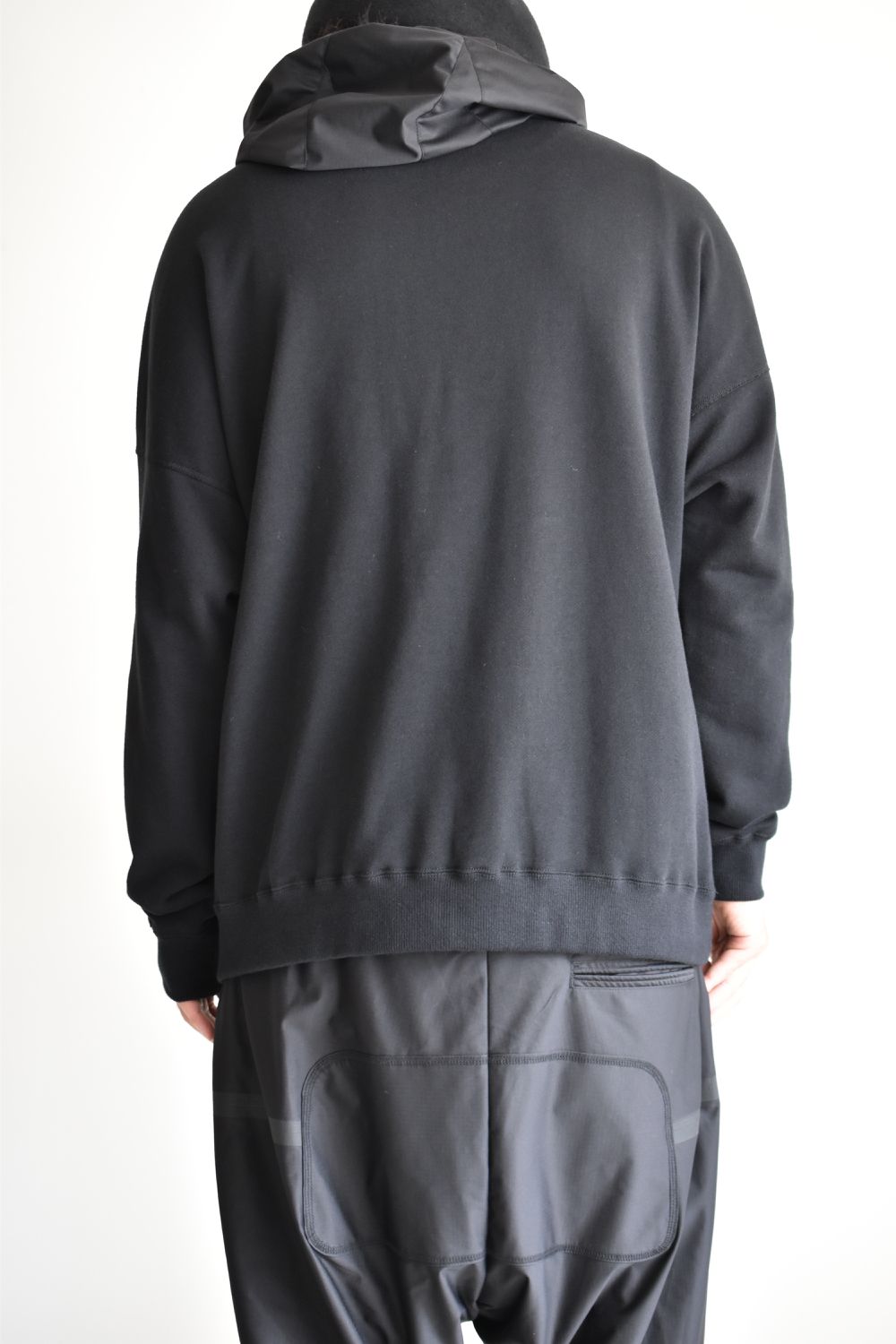 DRAW CODE HOODED PULL JERSEY c/#1 BLACK