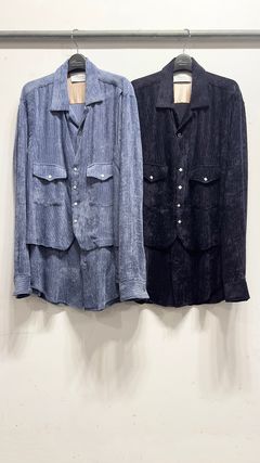MORISSON’S LAYERED SHIRT / ベスト レイヤード コーデュロイシャツ (Black, MIntgreen, White)