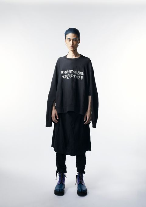SANSKRIT DOCKING SWEAT SHIRT / スウェット (BLACK,BEIGE)