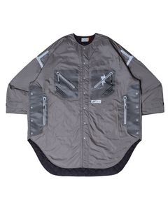 「予約商品」COLLARLESS OVERSIZED LONG PADDING COAT / col: GRAY