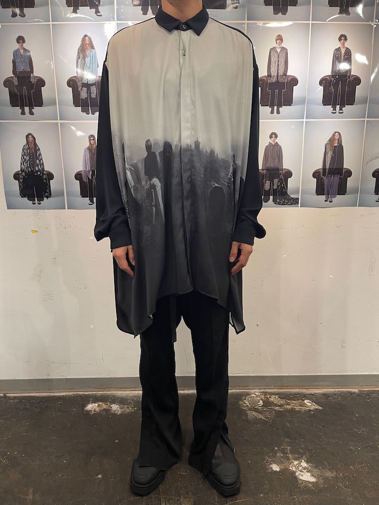 FOREST GHOST CLOTH SHIRT / 総柄 シャツ (Black, Mintgreen, Light Grey)