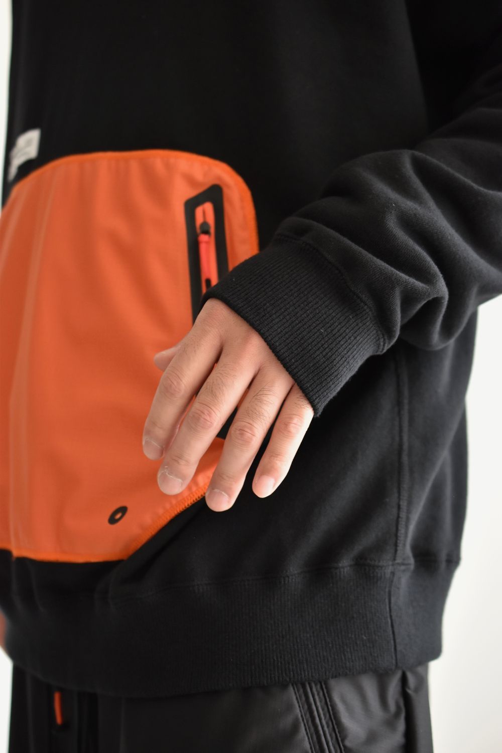 DRAW CODE HOODED PULL JERSEY c/#3 BLK X ORN
