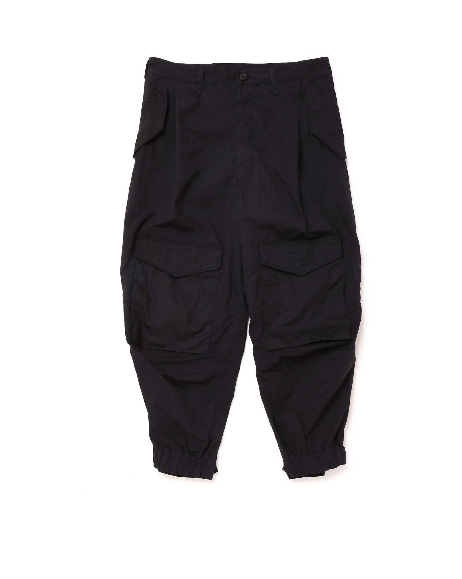 「予約商品」ONE-PLEATS CARGO TROUSERS # c/BLACK