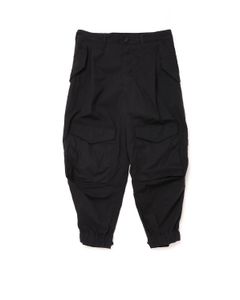 「予約商品」ONE-PLEATS CARGO TROUSERS # c/BLACK