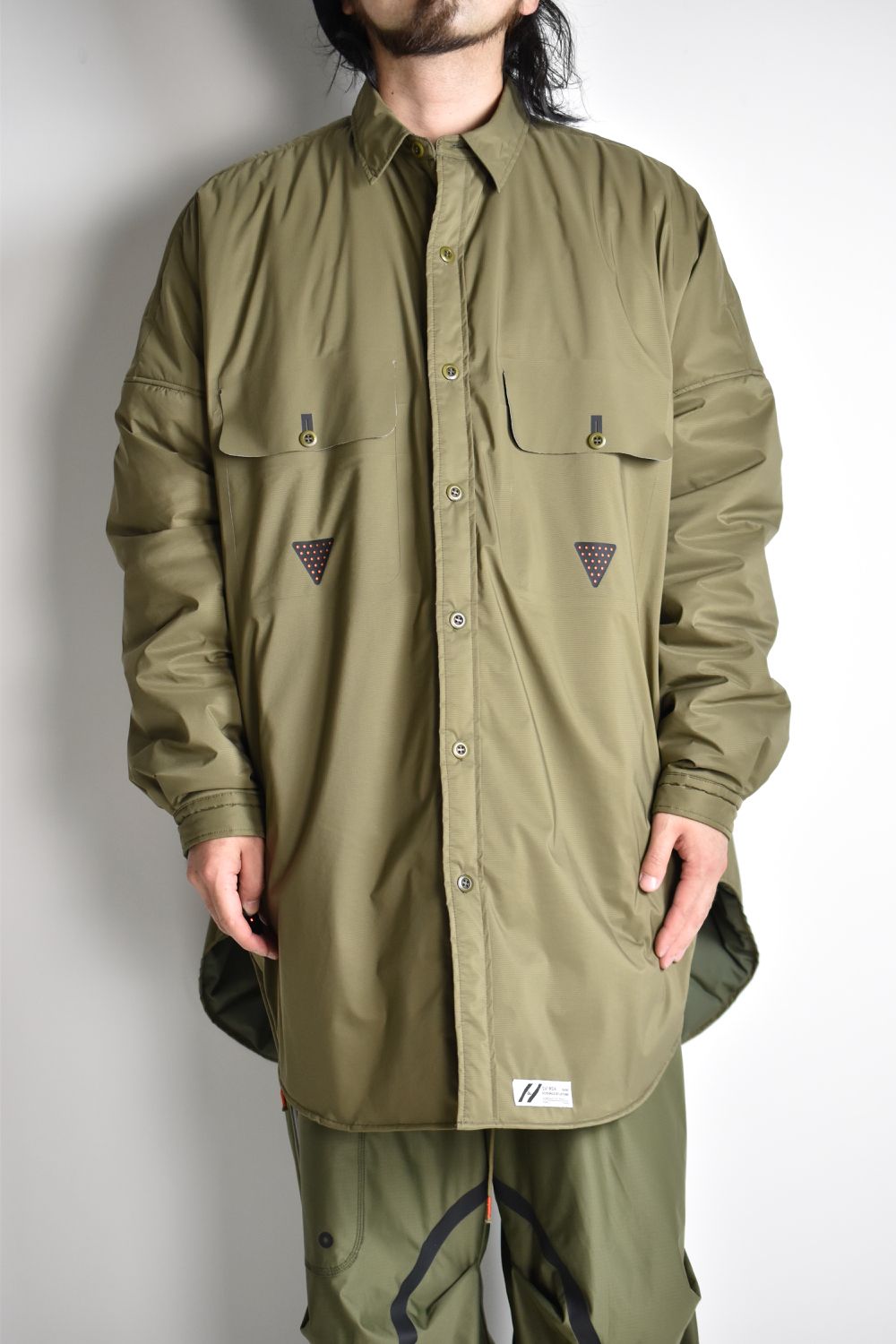 TOO BIG BAGGY QUILTED SHIRT COAT c/#2 KHAKI