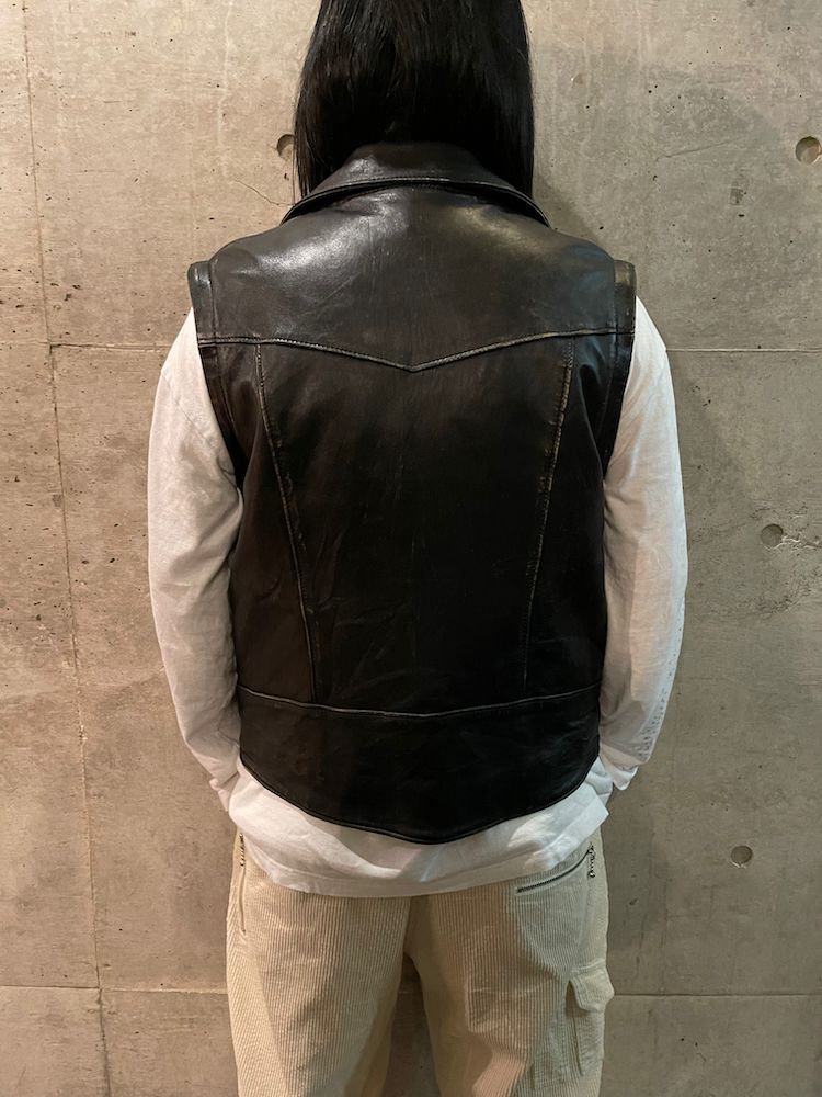 945-80TJ432-1 / レザー ライダースジャケット (BLACK)