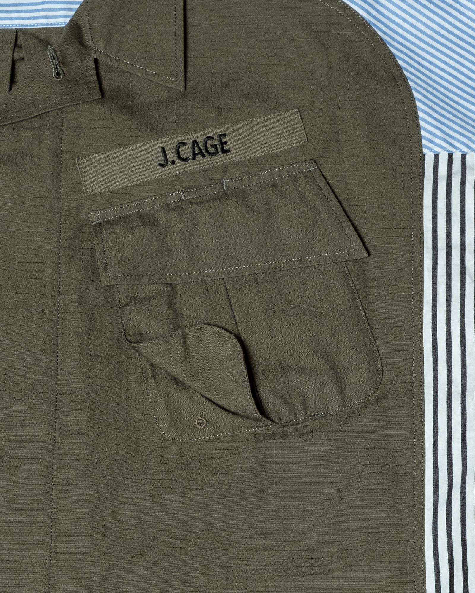 「予約商品」JUNGLE-FATIGUE OVERSIZED STRIPE SHIRTS / col: OD_base