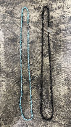 PEBBLE STONE NACKLACE / ロングネックレス (Black Tourmaline, Green Apatite)