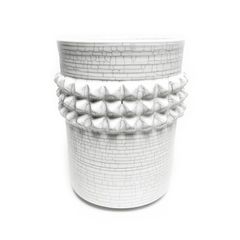 PYRAMID STUDS POT（L） "WHITE" -陶器鉢-