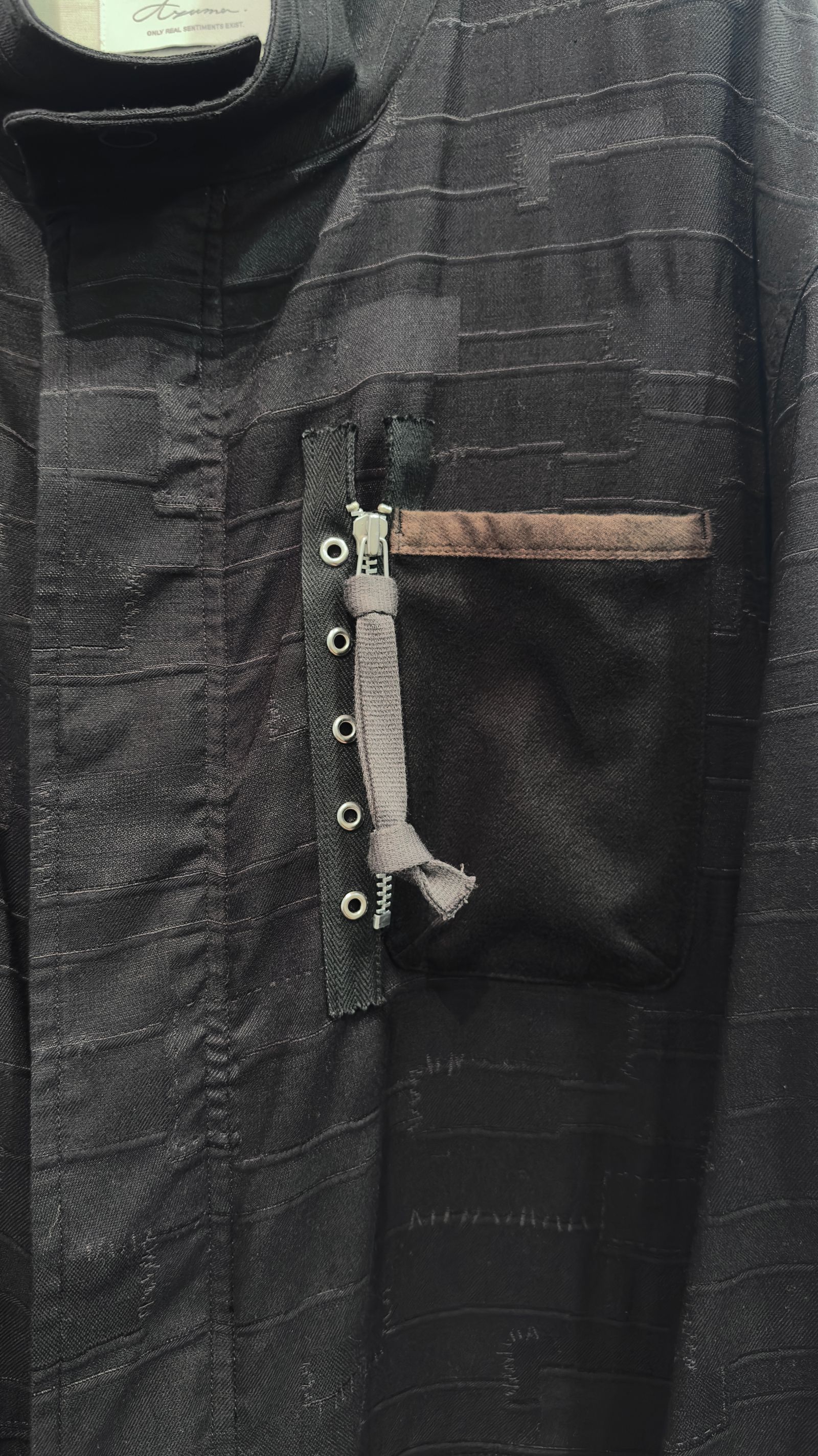 C/N CRUST JACQUARD MOD’S COAT / モッズコート (BLACK,LIGHT GREY)