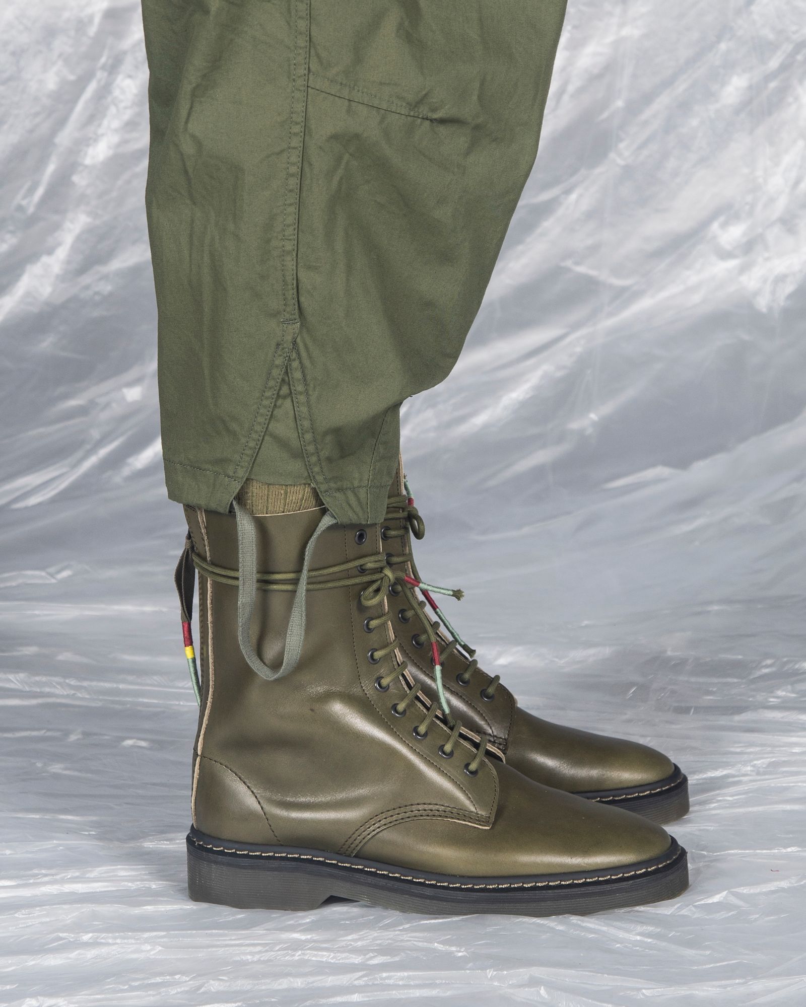 「予約商品」10EYELET ROUND TOE ZIP-UP BOOTS / col: KHAKI