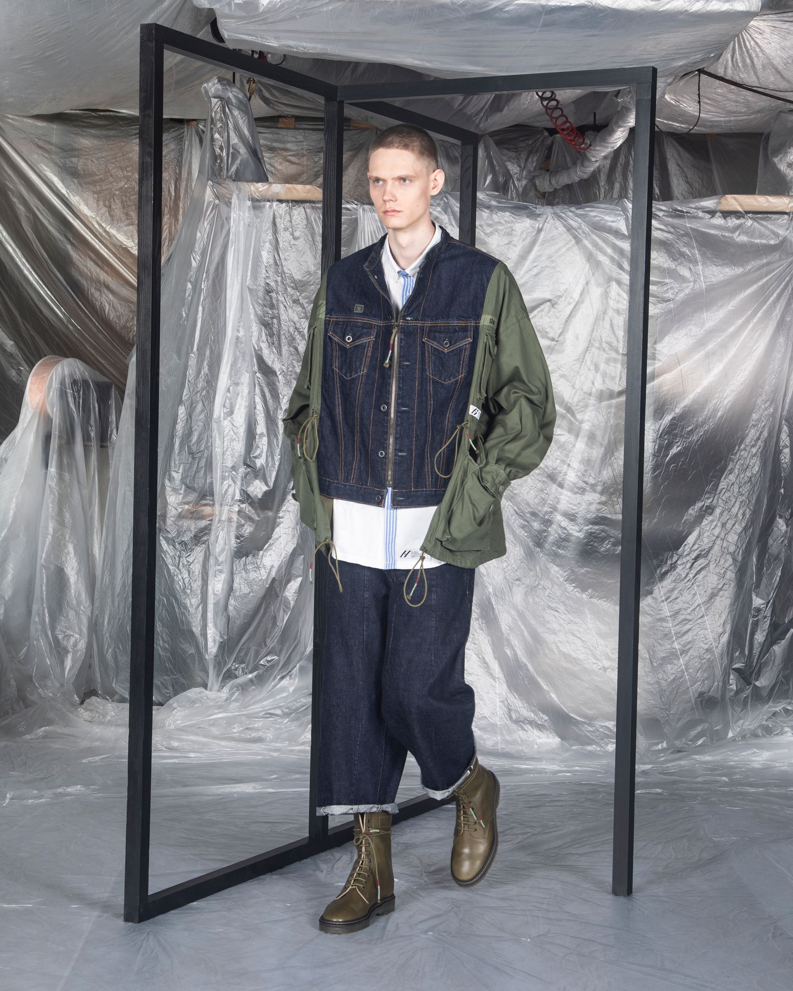 「予約商品」DENIM GS-MK2 COMBAT OVERSIZED JACKET / col: KHAKI