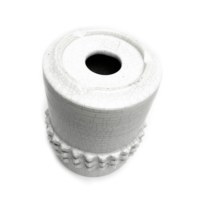 PYRAMID STUDS POT（L） "WHITE" -陶器鉢-