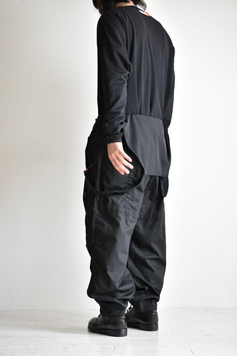 FLIGHT PLEATED SUSPENDER TROUSERS c/#1 BLACK