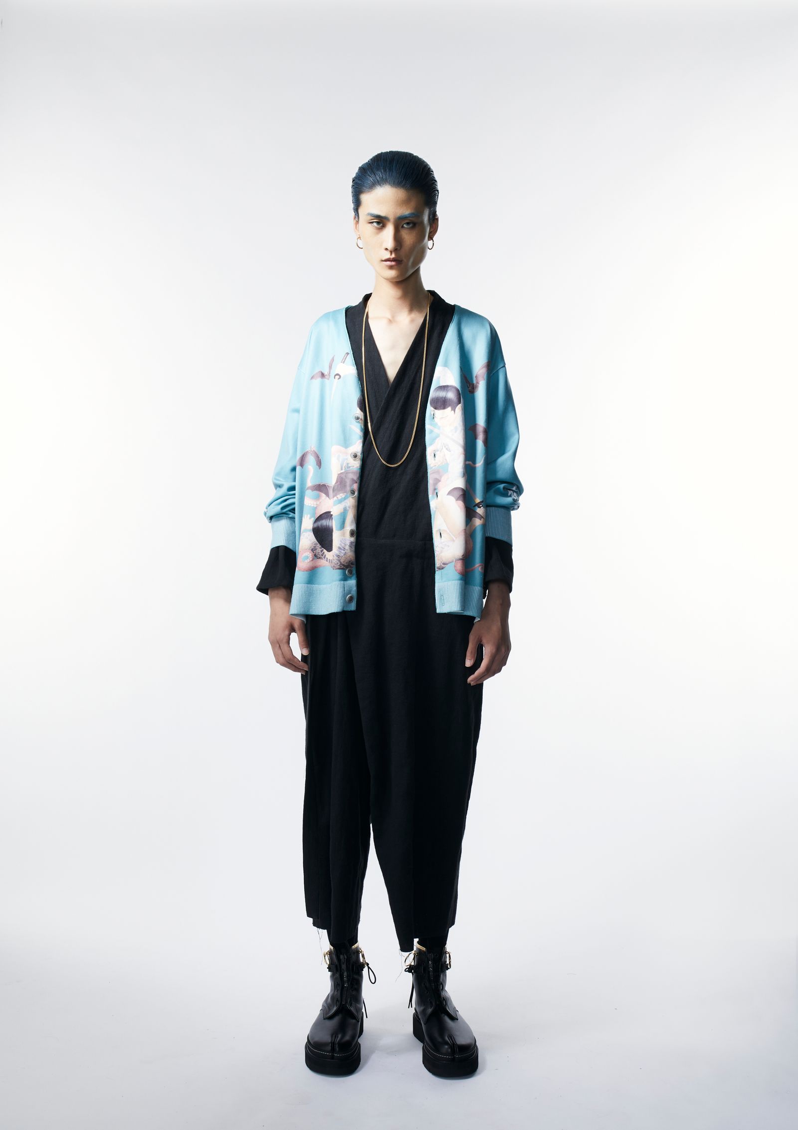 × 天明屋尚 「思念遊戯」CARDIGAN / カーディガン (BLACK,GREEN)