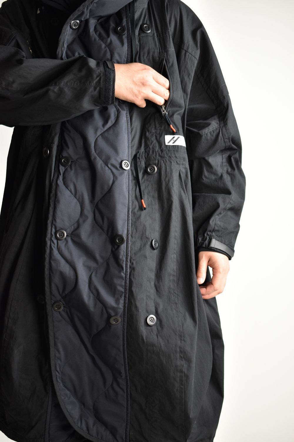 FLIGHT BALLOON WIDE LONG COAT c/#1 BLACK