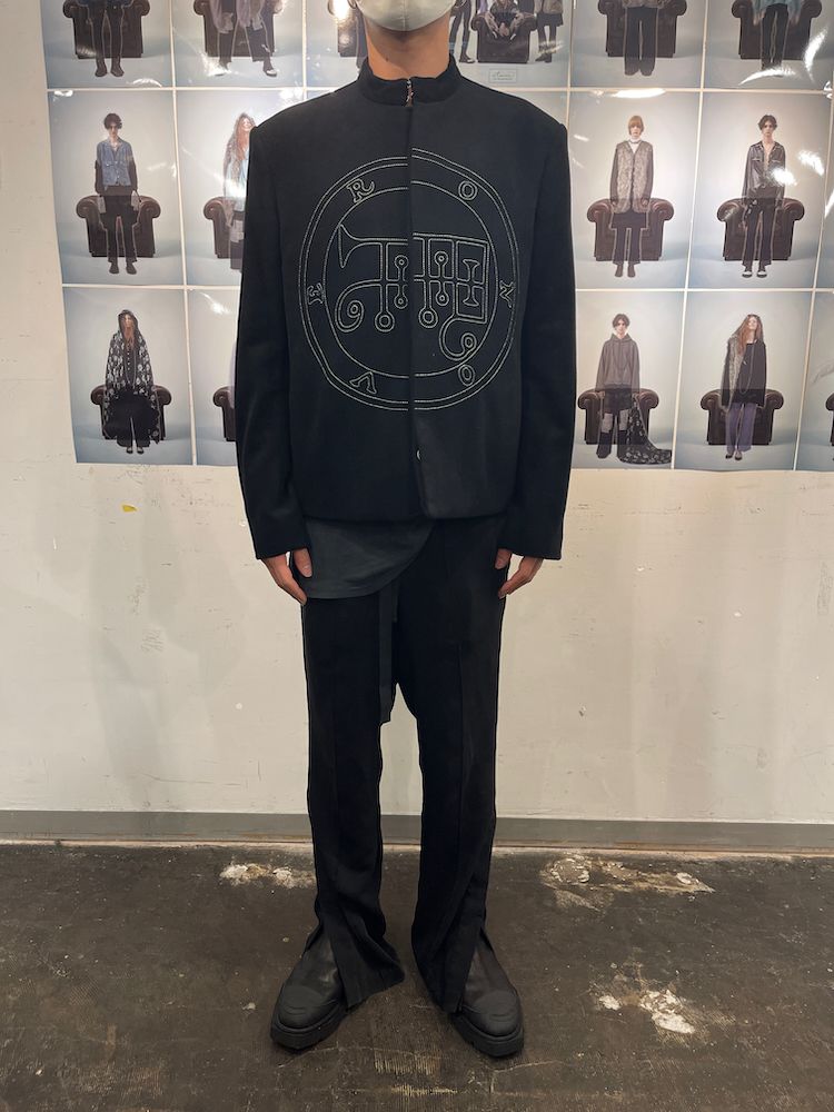 HENDRIX’S EMBROIDELY JACKET / スタンドカラー ジャケット (Black, Charcoal Gray)