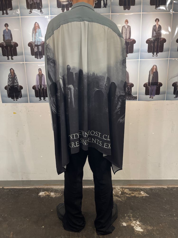 FOREST GHOST CLOTH SHIRT / 総柄 シャツ (Black, Mintgreen, Light Grey)