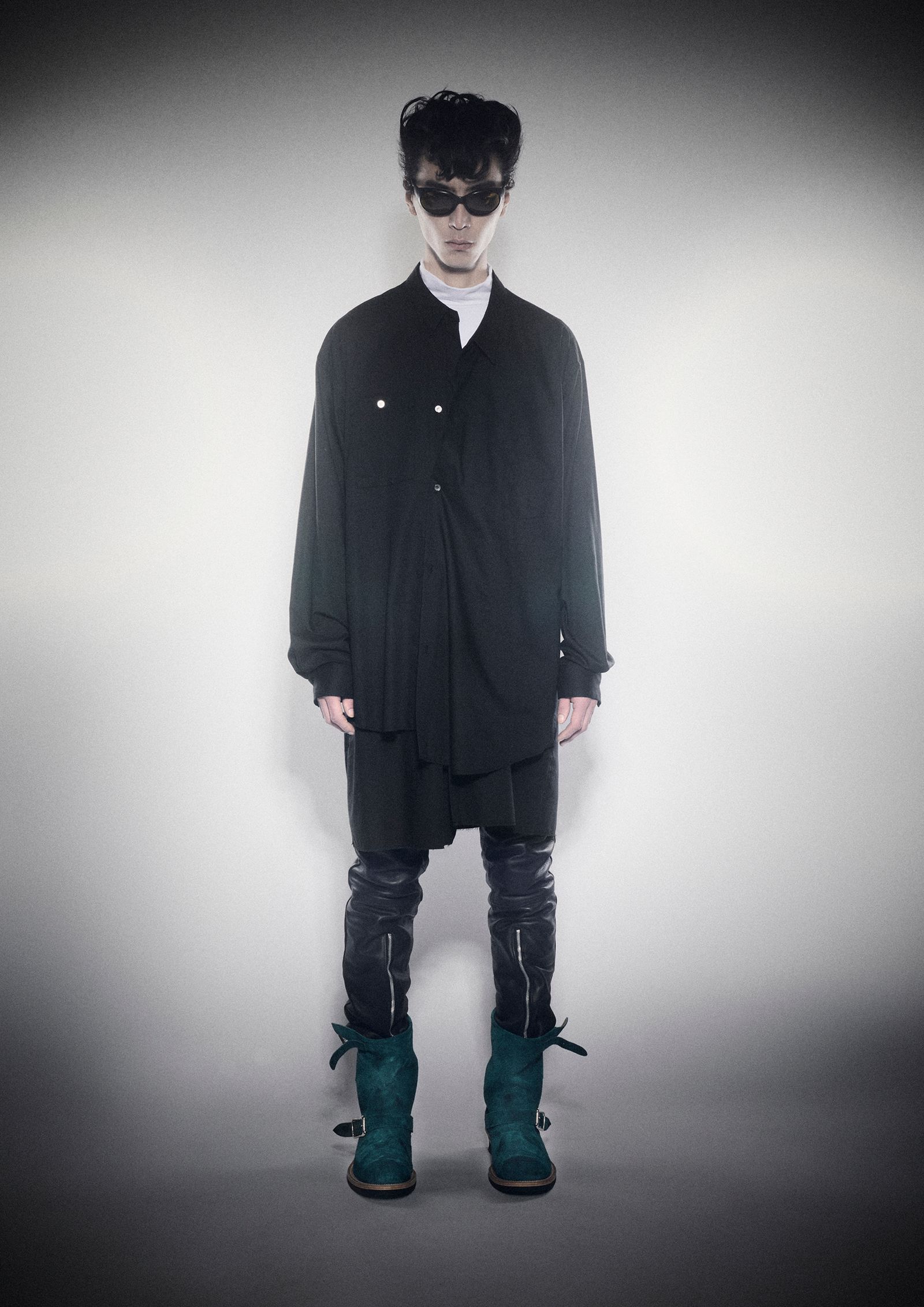 MOSHED LAYERED SHIRT / シャツ (BLACK, WHITE)