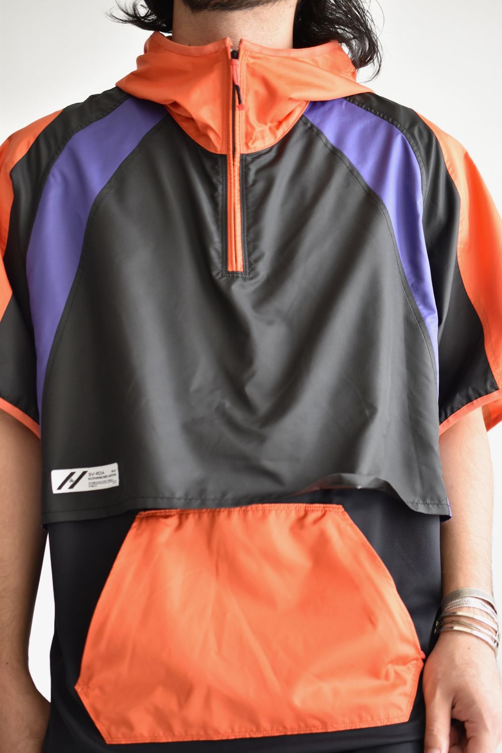 LAYERED HOODED WIDE PULL S-SLEEVE c/#3 ORN X PPL