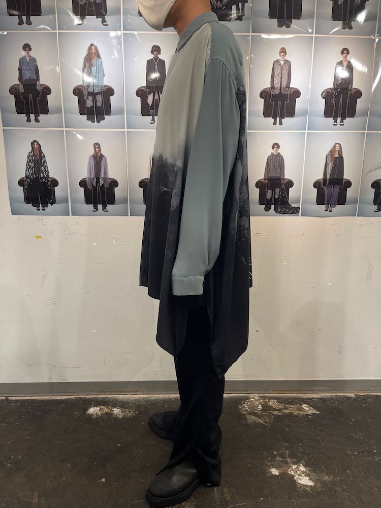 FOREST GHOST CLOTH SHIRT / 総柄 シャツ (Black, Mintgreen, Light Grey)