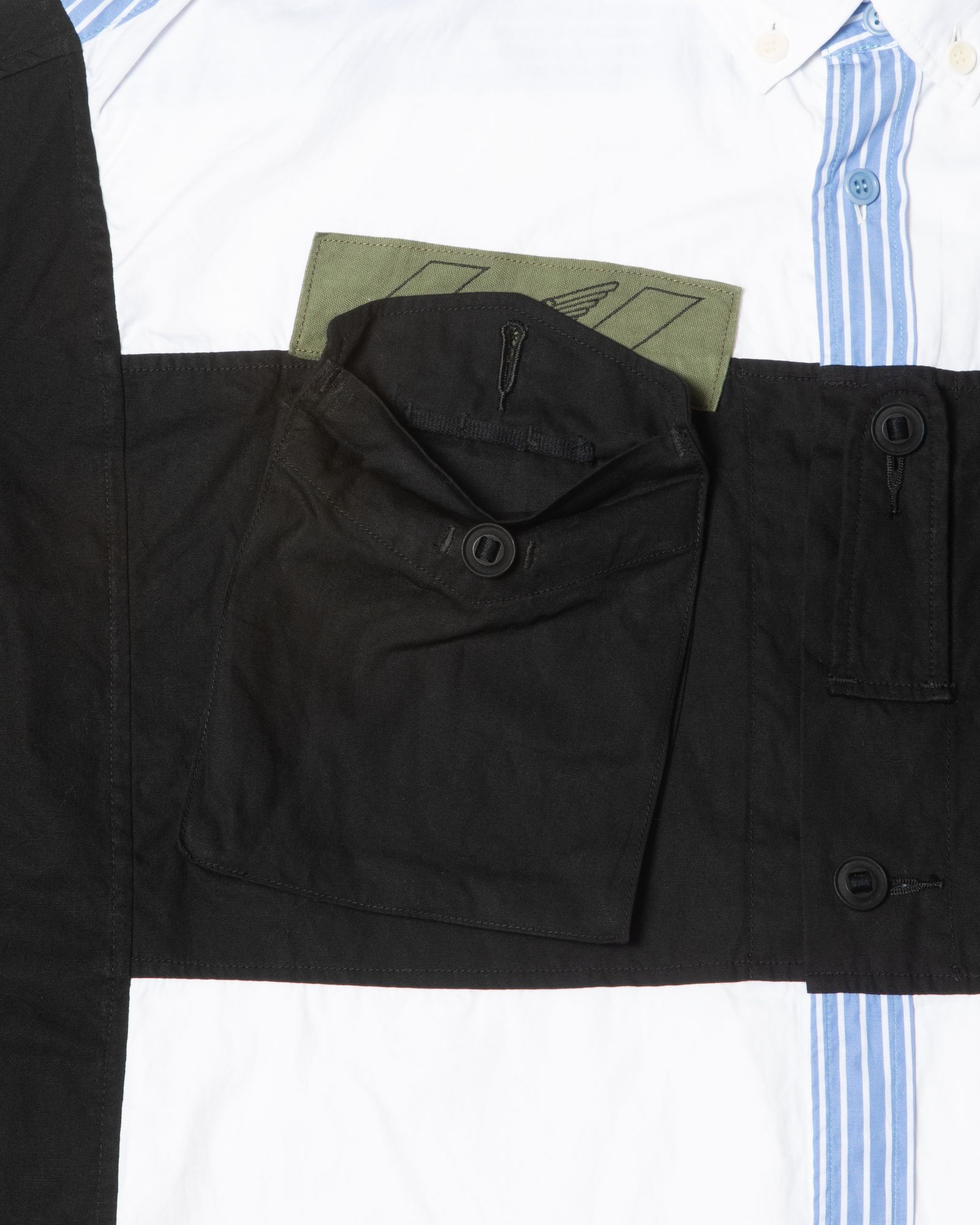 「予約商品」PASTED SOLDIER95 BUTTONDOWN OVERSIZED SHIRTS / col: BLACK