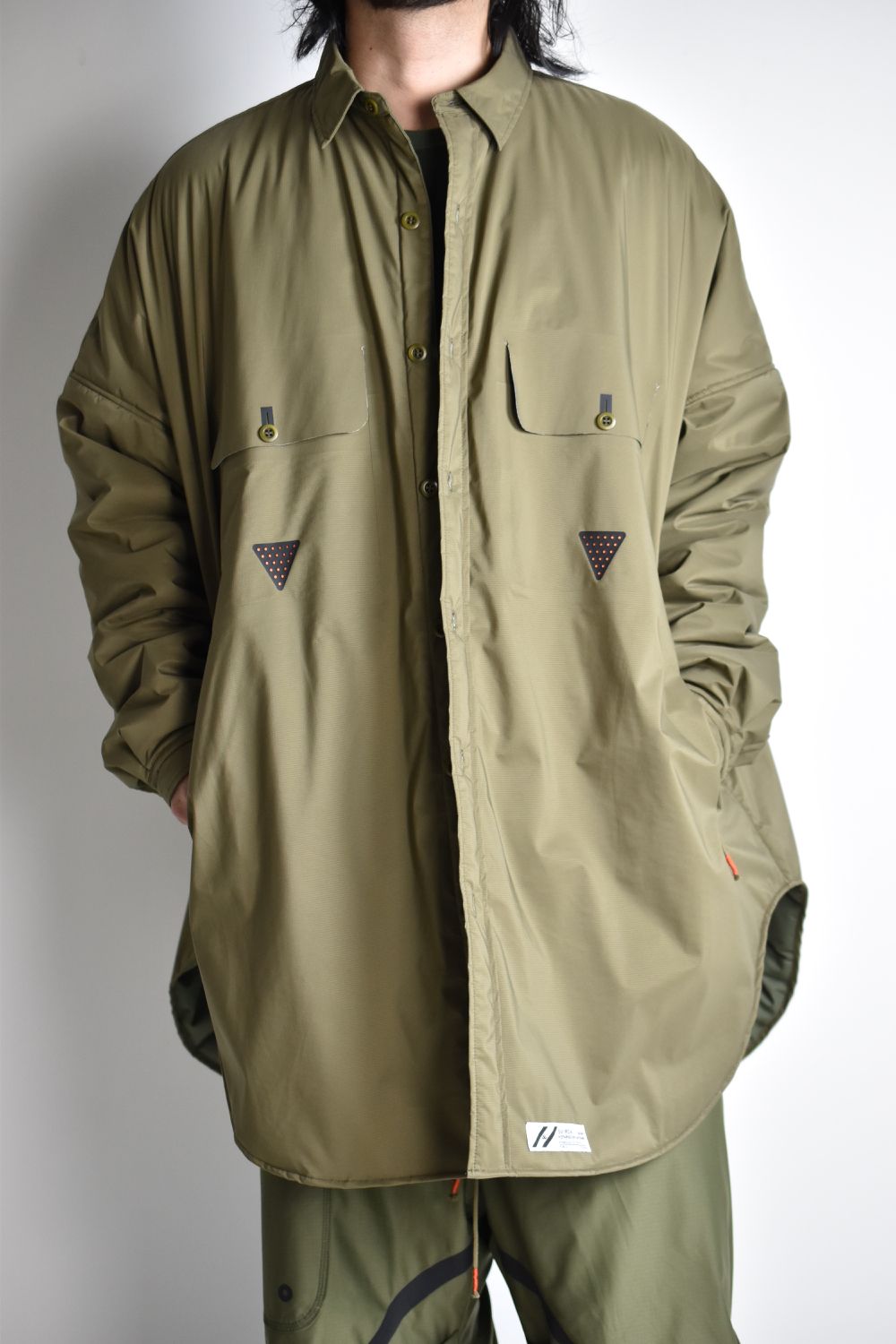 TOO BIG BAGGY QUILTED SHIRT COAT c/#2 KHAKI