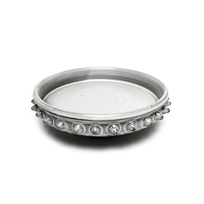 RAISE STUDS PLATE "WHITE" -陶器皿-