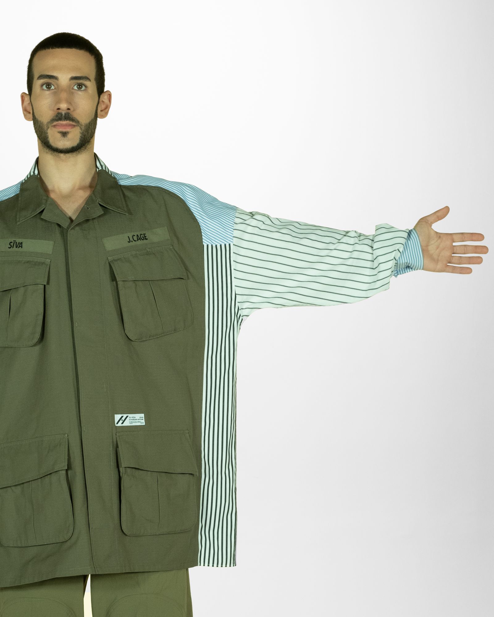 「予約商品」JUNGLE-FATIGUE OVERSIZED STRIPE SHIRTS / col: OD_base