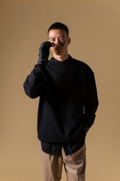 STAND NECK SWITCH SWEAT (BLACK)
