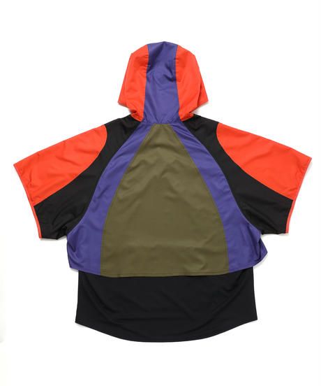 LAYERED HOODED WIDE PULL S-SLEEVE c/#3 ORN X PPL