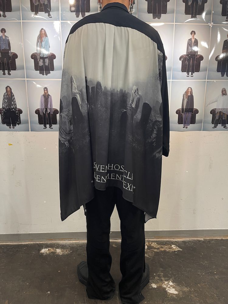 FOREST GHOST CLOTH SHIRT / 総柄 シャツ (Black, Mintgreen, Light Grey)