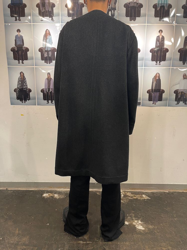 BRIAN'S LINER COAT / リバーシブル ノーカラーコート (Black, Charcoal Gray)