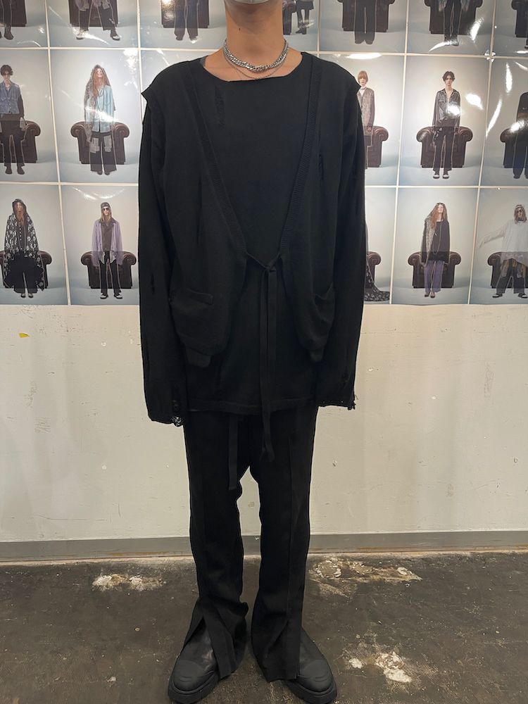JANIS’S LAYERED KNIT PULLOVER / プルオーバーニット (Black, Yellow)