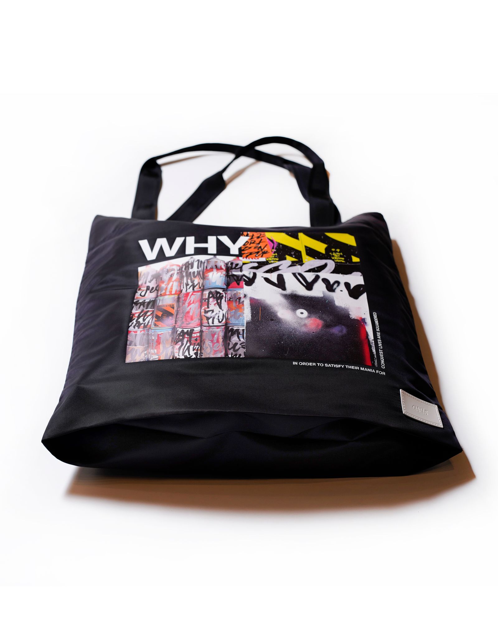 WHY x RATFACE LP TOTE BAG / col: BLACK
