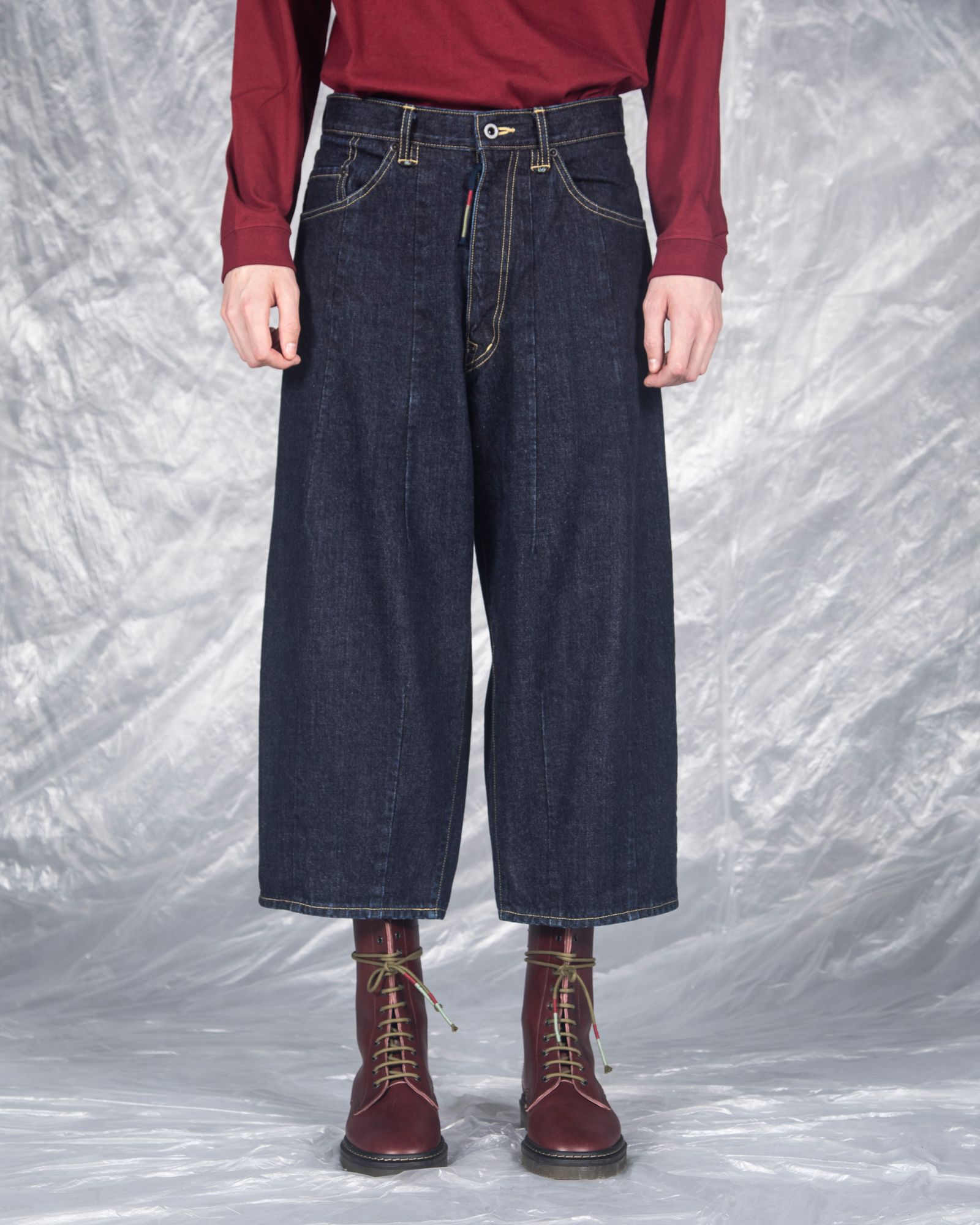 DENIM BAGGY ANKLE PANTS / col: INDIGO