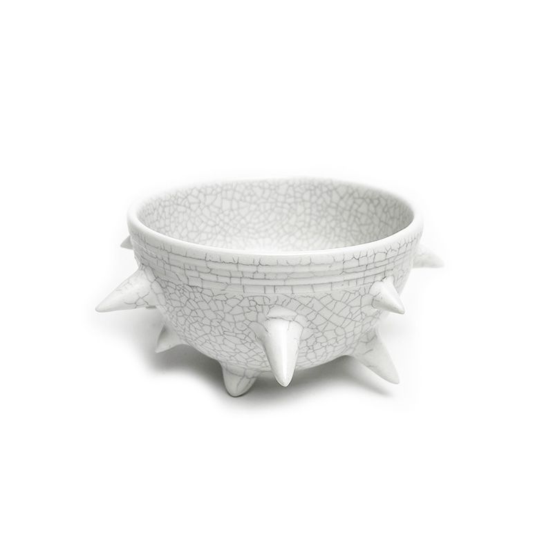 THORN STUDS POT(S)  "WHITE" -陶器鉢-
