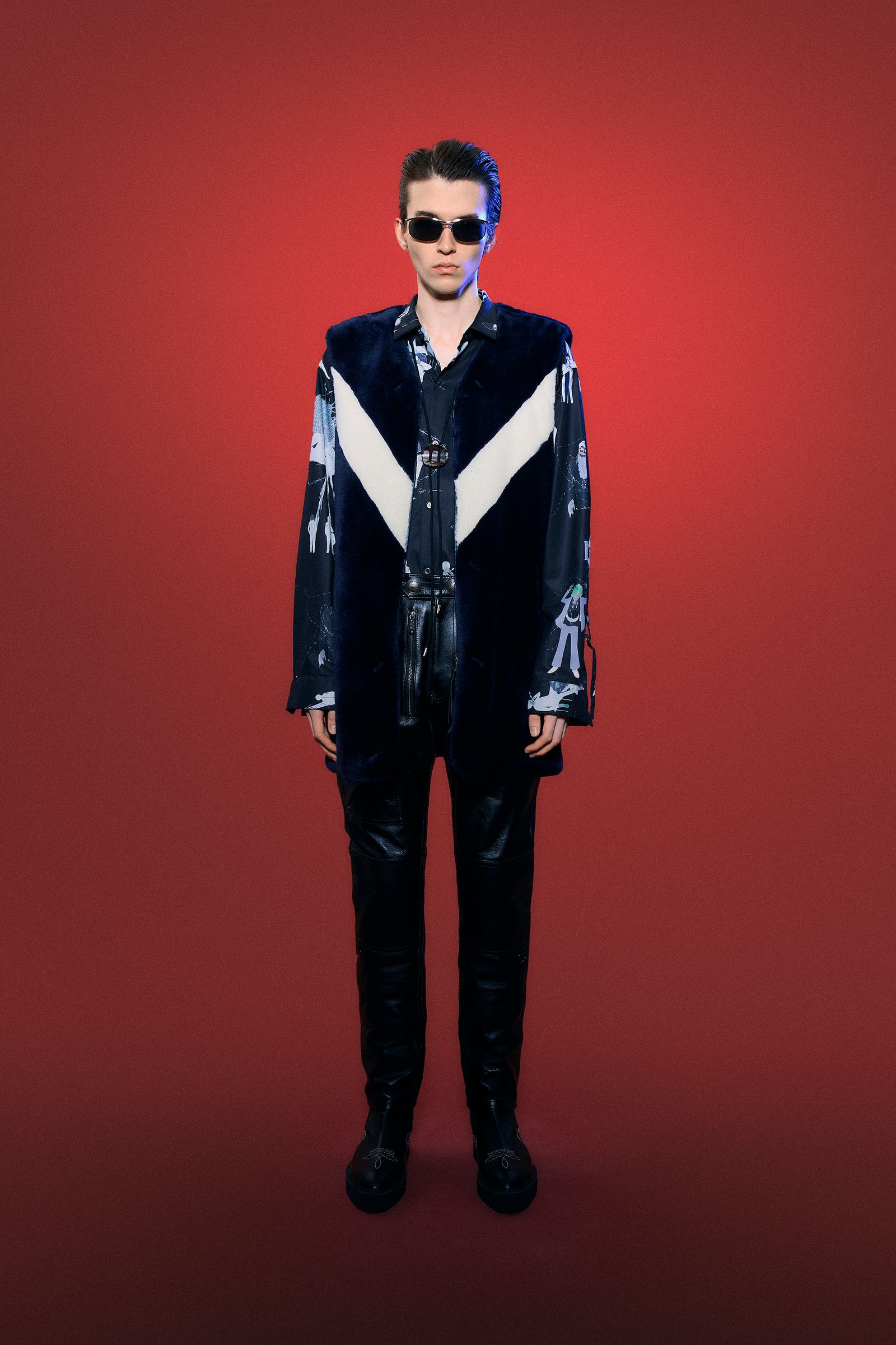 アズマ×リョウジヤマダ　シャツ　0　ブラック　アロハシャツ Azuma - × RYOJI YAMADA LYRIC BIG SHIRT / ビッグシャツ (BLACK