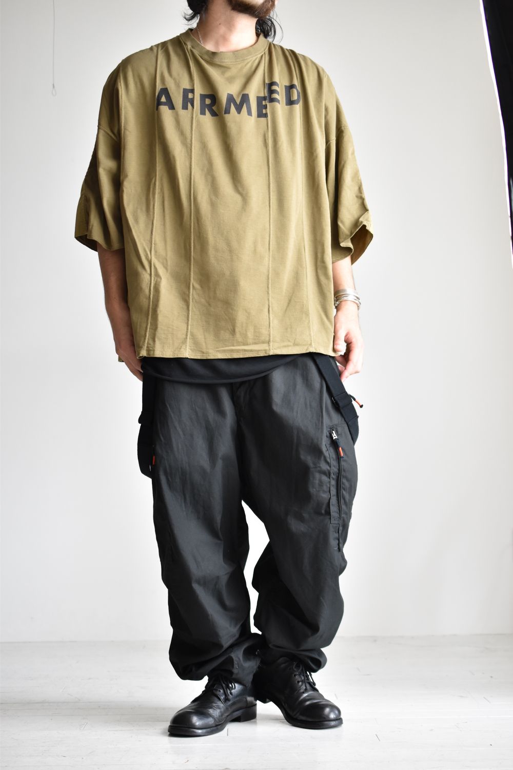 FLIGHT PLEATED SUSPENDER TROUSERS c/#1 BLACK