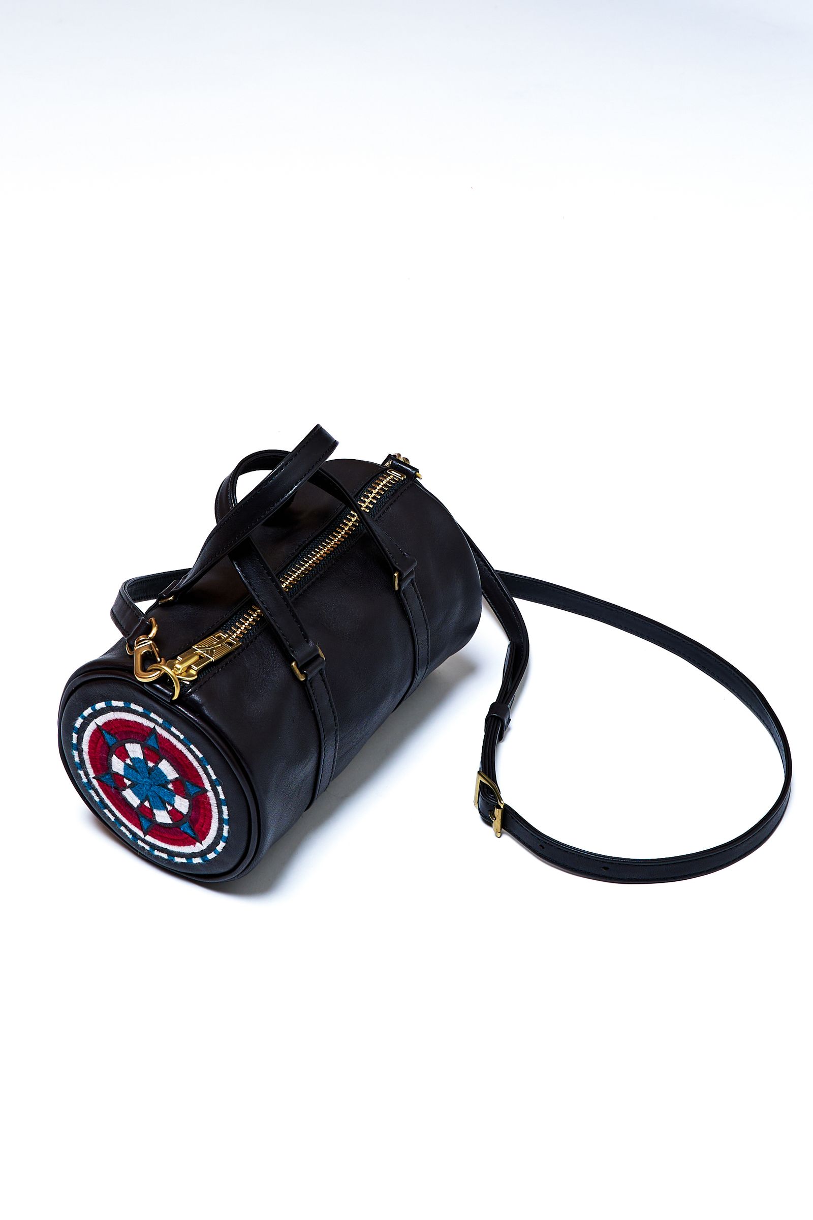 blackmeans - 945-80TAC327-1 / 刺繍ミニボストン (BLACK/BLACK