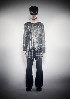 EDGE MOTORCYCLE JACKET / レザー ライダースジャケット (CRACK, BLACK)