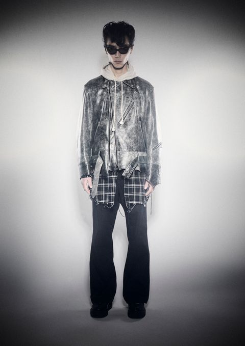 EDGE MOTORCYCLE JACKET / レザー ライダースジャケット (CRACK, BLACK)