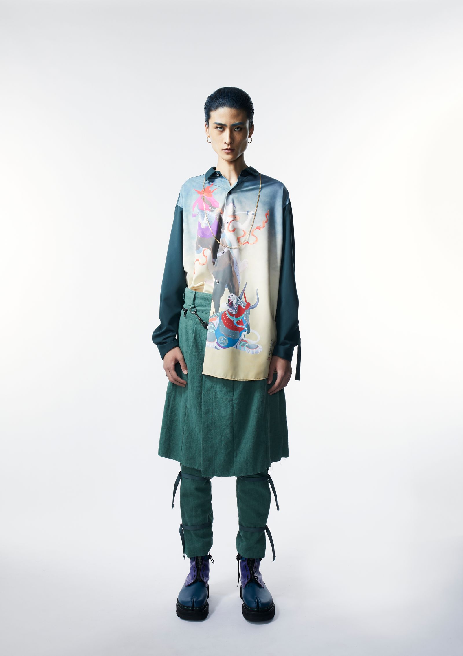 TATTUKE BONAGE SKIRT PANTS / ボンテージパンツ (BLACK,GRAY,GREEN)