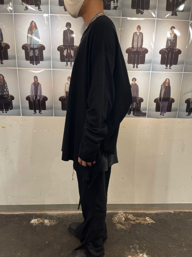 GHOST CLOTH L/S T-SHIRT / カットソー (Black, Charcoal, Light Blue, White)