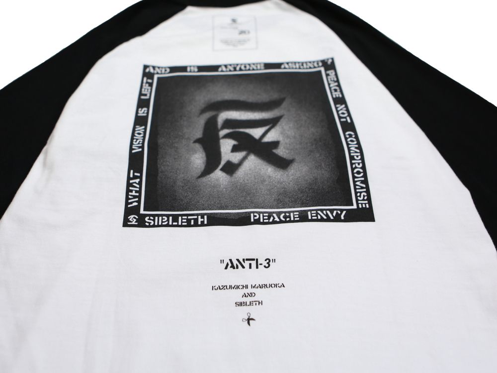 【OFFICIAL BOOTLEG CTLG 20】”ANTI-3” Raglan 3/4 Sleeve T-shirt